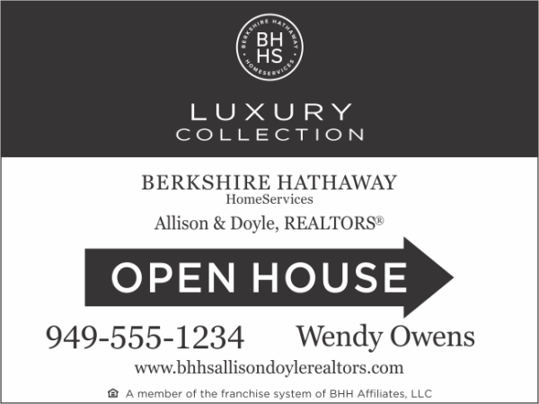 LUXURY COLLECTION 9x12 OPEN HOUSE Black/White 6MM Coroplast