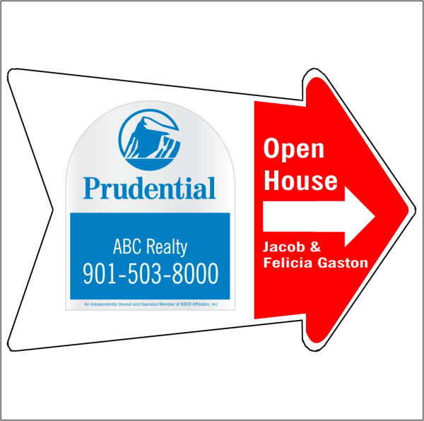 18x24 Arrow Shaped, 2-color OPEN HOUSE/FOR SALE Directional Panel