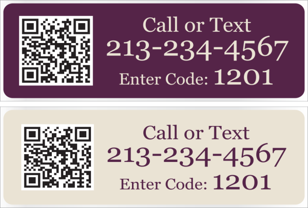 8x24 Cabernet/Cream Text Riders with QR Code