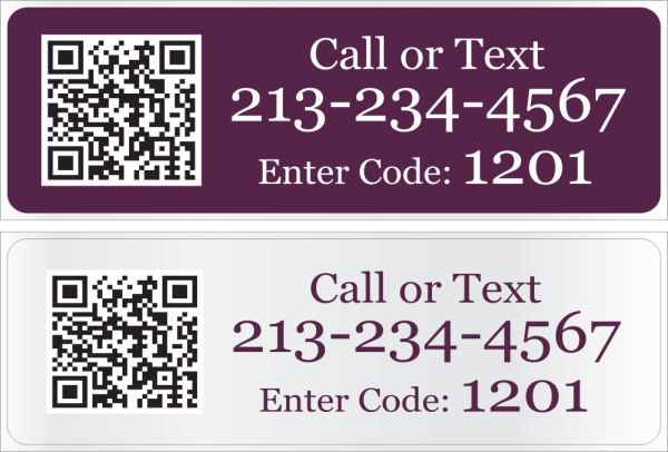 8x24 Cabernet/White Text Riders with QR Code