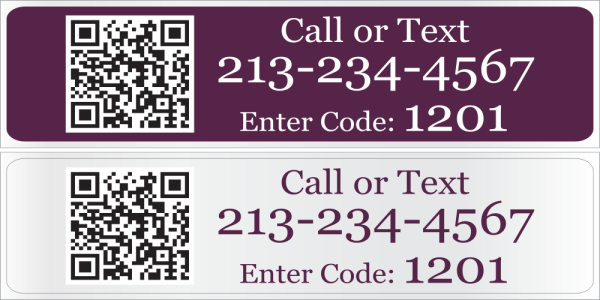 6x24 Cabernet/White Text Riders with QR Code